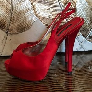 Dolce & Gabbana red platform heels